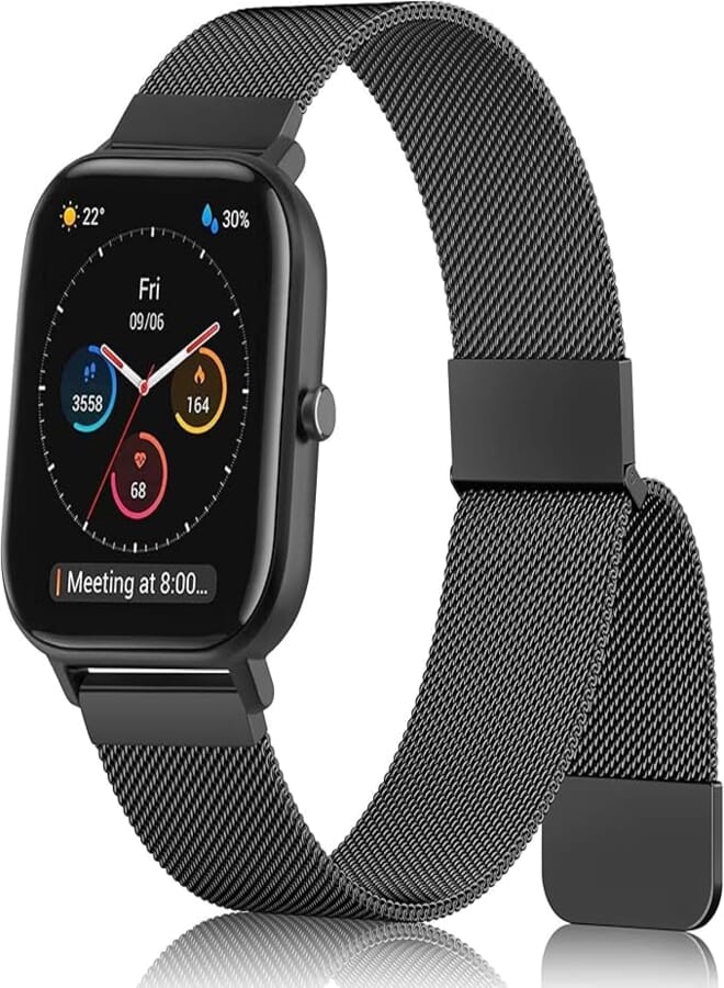 Meliya Bands for Amazfit GTS 4 / GTS 4 Mini / GTS 3 / GTS 2 / GTS 2e / GTS 2 mini, 20mm Stainless Steel Metal Replacement Bracelet Strap for Amazfit Bip 3 Pro / Bip 3 / Bip U Pro/Bip/Bip Lite/Bip